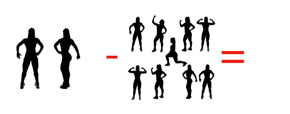 Exercises of mathematical subtraction with objects and persons Illustrazione stock