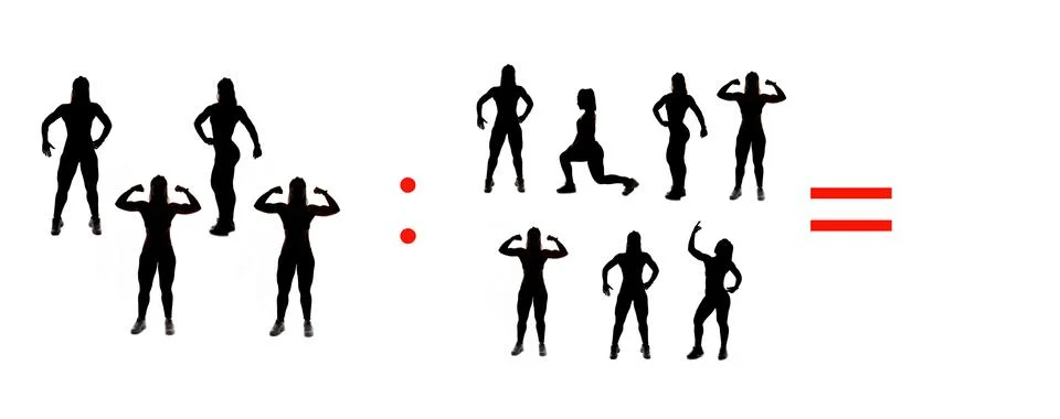 Exercises of mathematical subtraction with objects and persons Illustrazione stock