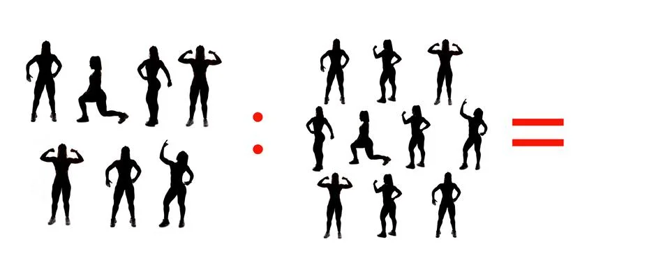 Exercises of mathematical subtraction with objects and persons Stock Illustration