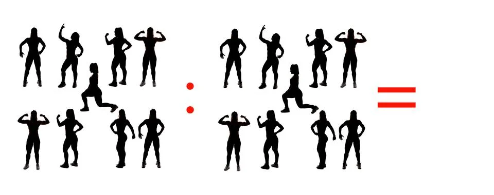 Exercises of mathematical subtraction with objects and persons Stock Illustration