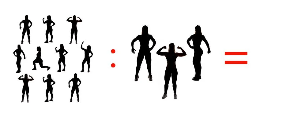 Exercises of mathematical subtraction with objects and persons Illustrazione stock