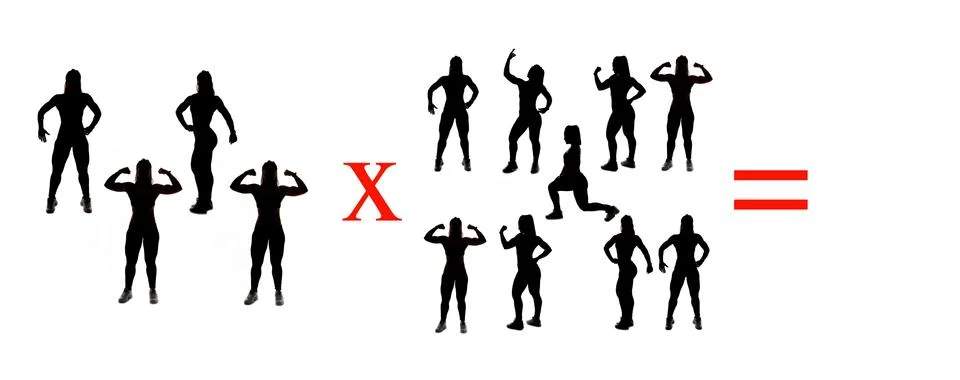 Exercises of mathematical subtraction with objects and persons Illustrazione stock