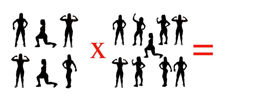Exercises of mathematical subtraction with objects and persons Illustrazione stock