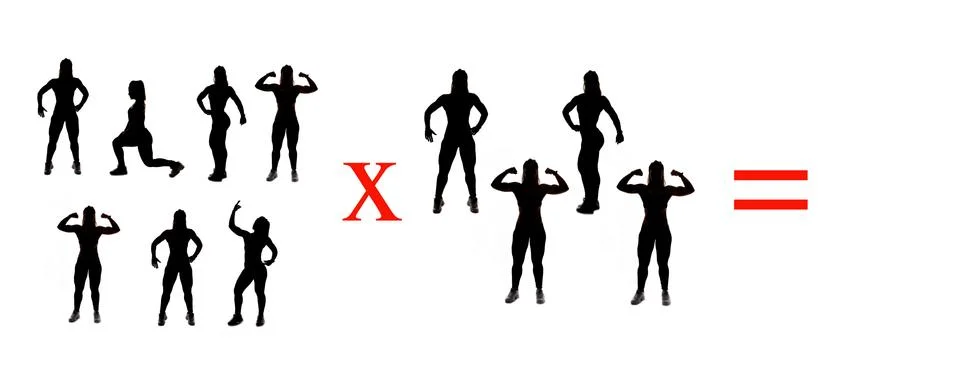 Exercises of mathematical subtraction with objects and persons Stock Illustration