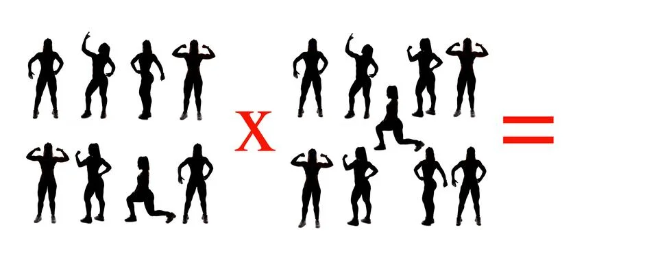 Exercises of mathematical subtraction with objects and persons Illustrazione stock