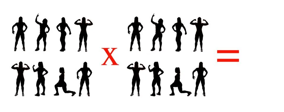 Exercises of mathematical subtraction with objects and persons Illustrazione stock