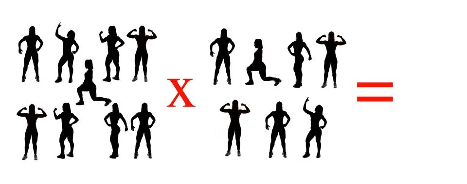 Exercises of mathematical subtraction with objects and persons Illustrazione stock