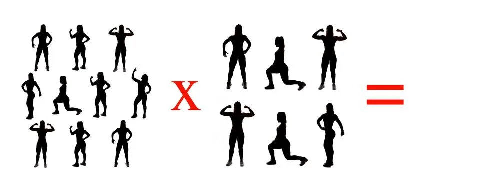 Exercises of mathematical subtraction with objects and persons Illustrazione stock