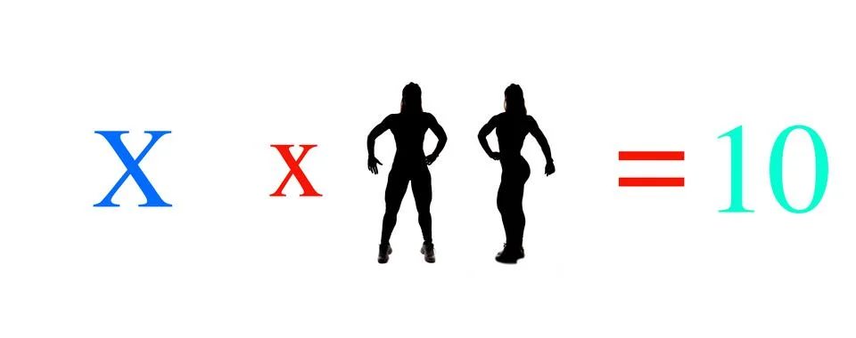 Exercises of mathematical subtraction with objects and persons Stock Photos