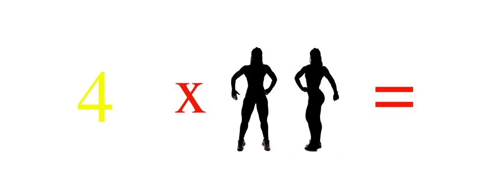 Exercises on multiplying objects and people Stock Illustration