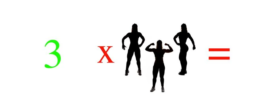 Exercises on multiplying objects and people Stock Illustration