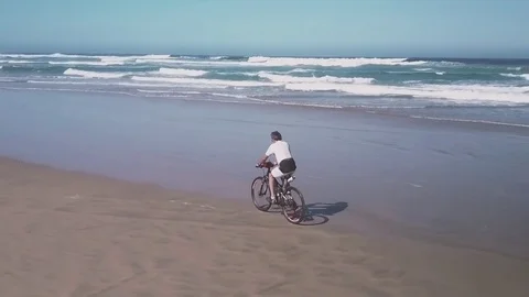 Exercising on the Beach Stock Footage 75860077