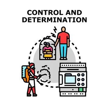 Exercising control and determination achieving goals icon concept Stock Illustration