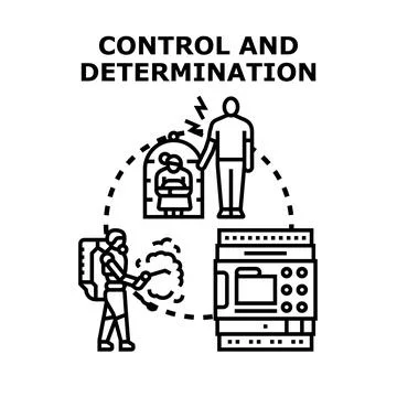 Exercising control and determination achieving goals icon concept Stock Illustration