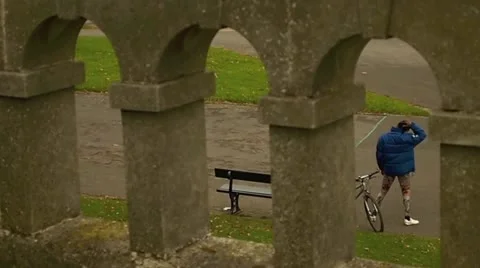 Exercising cyclist 1 Stock Footage