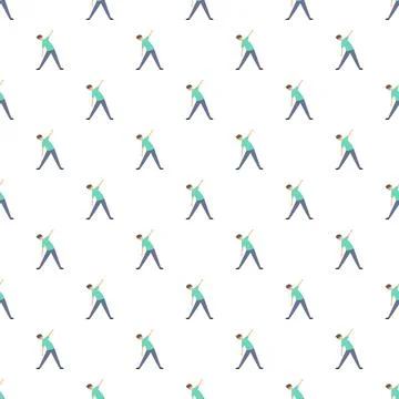 Exercising man stretching abstract seamless pattern exercising Stock Illustration