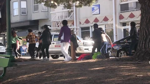 Exercising in the park Video stock 49124597