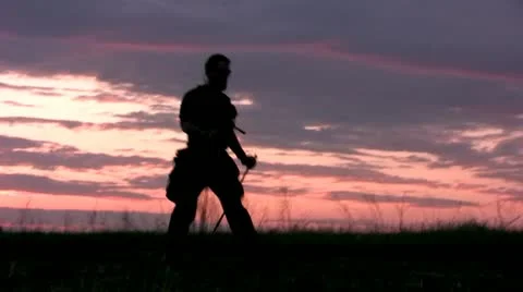 Exercising at sunset Video stock 11520715