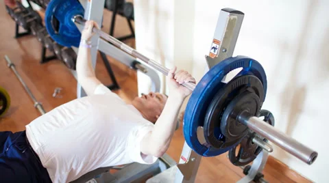 Exercising with weight lifting Stock Footage 36805995