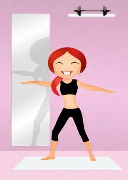 Exercize in the gym 库存插图