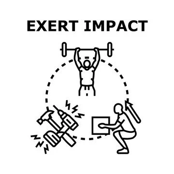Exerting physical force and making impact concept illustration Ilustración de archivo