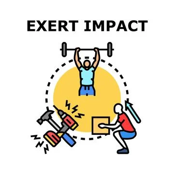 Exerting physical force and making impact concept illustration Ilustração Stock
