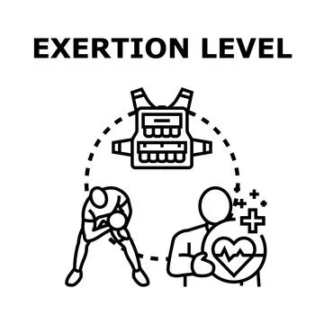 Exertion level concept measuring physical condition vector Illustration