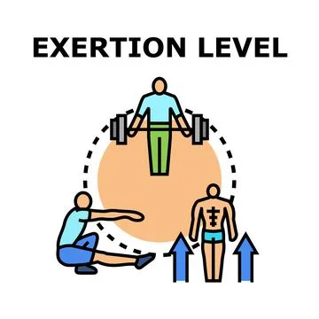 Exertion level training program progress concept 스톡 일러스트