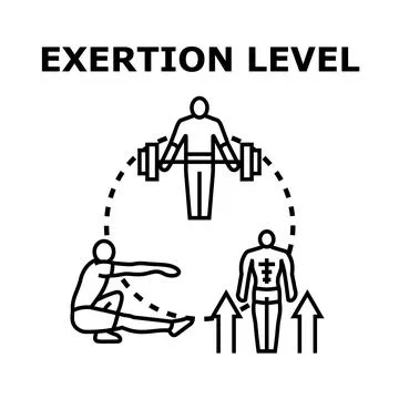 Exertion level training program progress concept Illustrazione stock