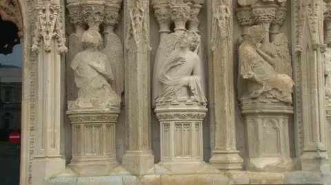 Exeter Cathedral Figures Stock Footage 18038469