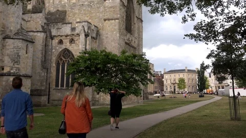 Exeter Devon England city centre cathedral architecture UK 4K Video stock 114648751