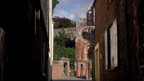 Exeter Devon England city centre cathedral architecture UK 4K Видео 114650410