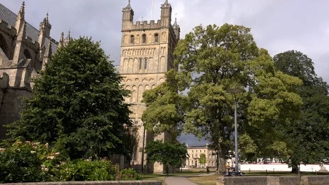 Exeter Devon England city centre cathedral architecture UK 4K 스톡 동영상 114651138