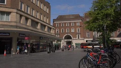 Exeter Devon England city centre cathedral architecture UK 4K 库存影片 114651450