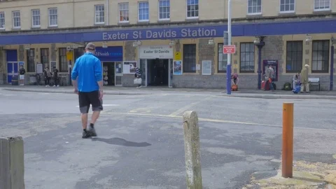EXETER, DEVON, ENGLAND, UK - 20th June 2017: Exeter St Davids railway station Stock Footage 77840903