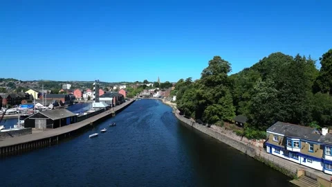Exeter, England (25/09/04): The River Exe and Exeter Quays Stock Footage 324622260