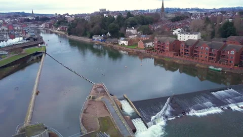 Exeter Quay and Trews Weir in United Kingdom 스톡 동영상 200830726