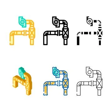 Exhaust clean system ventilation color icon vector Illustrazione stock