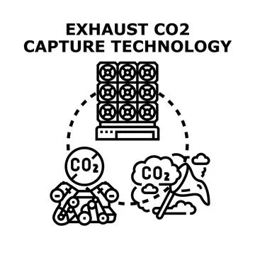 Exhaust co2 capture technology improving air quality Stock Illustration