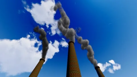 Exhaust gas from chimney Stock Footage 196535520