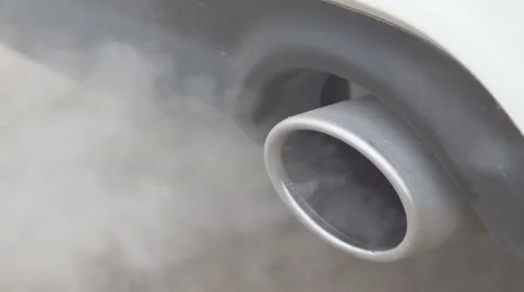 Exhaust gases from the muffler running car Stock Footage