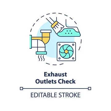 Exhaust outlets check multi color concept icon Stock Illustration