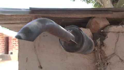 Exhaust Pipe From Corn Maize Processing Machine In Zambia Stock Footage 196845062