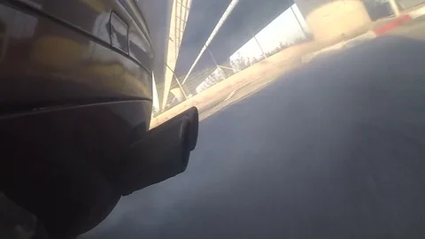 Exhaust pipe of the drifting car. Stock Footage 74504707