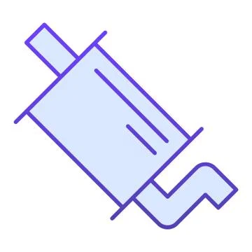 Exhaust pipe flat icon. Muffler vector illustration isolated on white. Car part Illustrazione stock