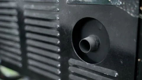 The exhaust pipe of the gas generator while the engine is running close-up Stock Footage 211919542