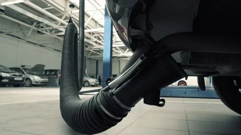 Exhaust pipe with hood Stock Footage 138633012