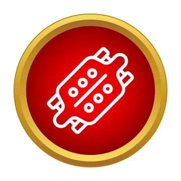 Exhaust pipe muffler system part icon Stock Illustration