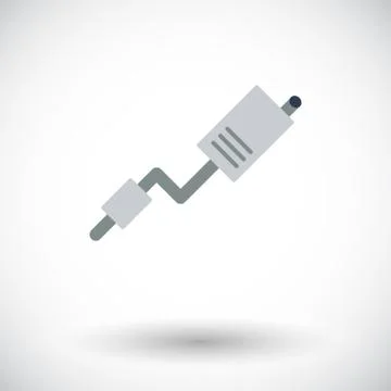 Exhaust pipe single icon Stock Illustration
