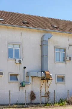 Exhaust System Professional Kitchen Stockfoto's